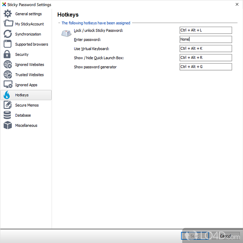 Great configuration options - Screenshot of Sticky Password