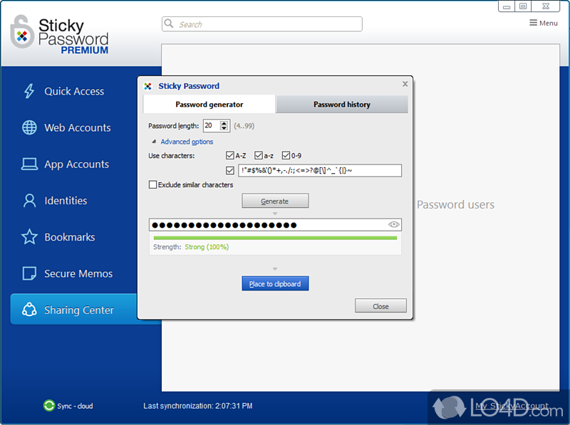 A reliable and advanced password manager - Screenshot of Sticky Password