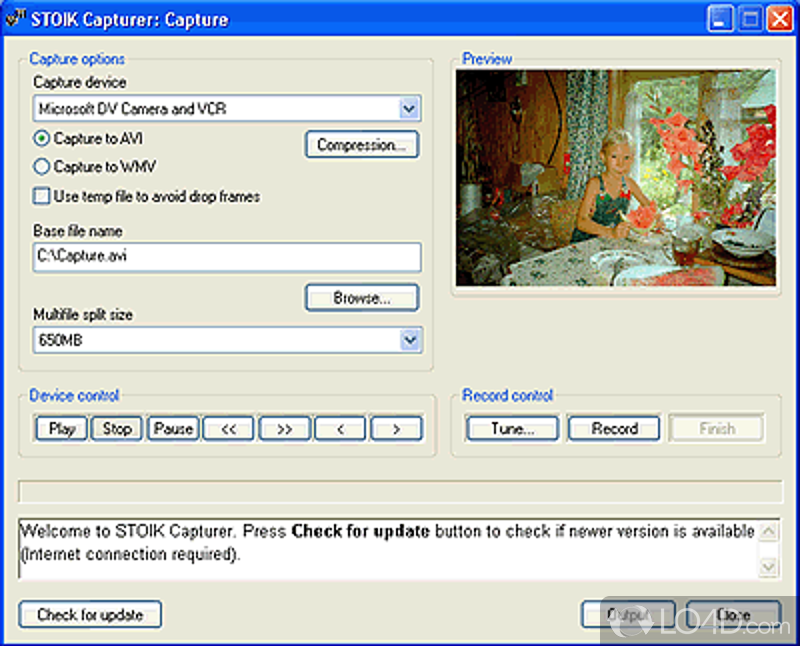 Simple setup and GUI - Screenshot of STOIK Capturer