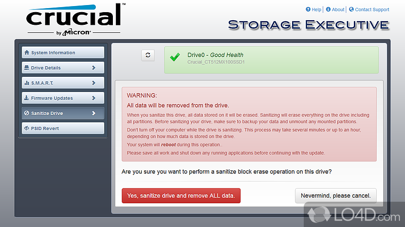 Comes with a neatly organized and intuitive interface - Screenshot of Storage Executive