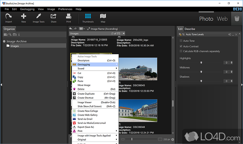 Not just a photo editor, but also a manager - Screenshot of StudioLine Photo Basic
