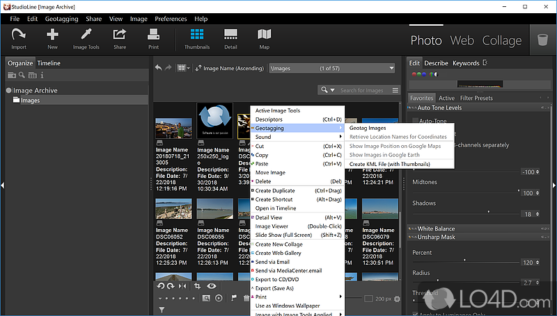 StudioLine Photo Classic: User interface - Screenshot of StudioLine Photo Classic