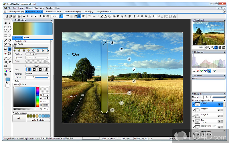 Graphics editing program with a number of advanced features that can enhance image files with little effort - Screenshot of StylePix Portable