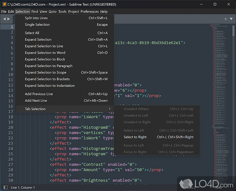 Syntax configuration and code helpers - Screenshot of Sublime Text