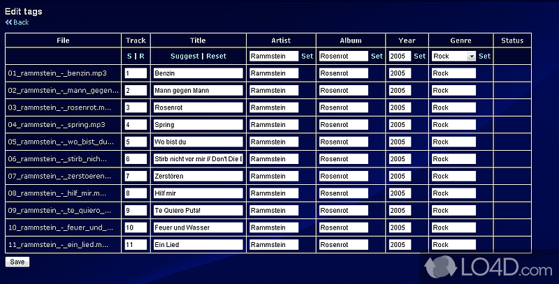 Grant permissions to users - Screenshot of Subsonic