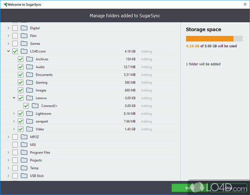 Synchronize multiple computers with a minimal level of effort on side - Screenshot of SugarSync