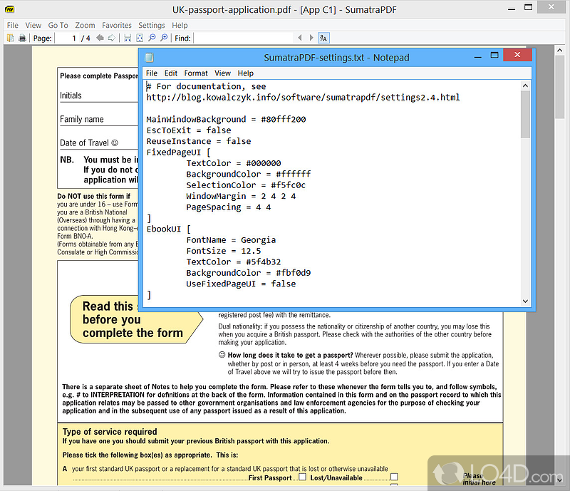 Freeware PDF reader also supporting CBZ, ePub, CHM - Screenshot of Sumatra PDF Portable