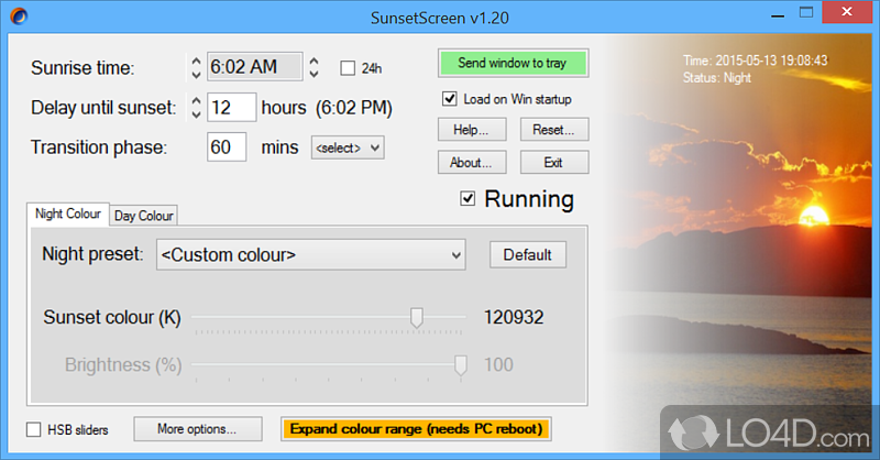 Helps remove reflective glare from screen - Screenshot of SunsetScreen