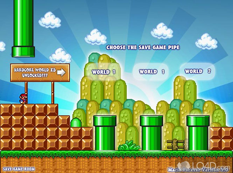 Complex levels, classical music. Mario is acting - Screenshot of Super Mario Forever