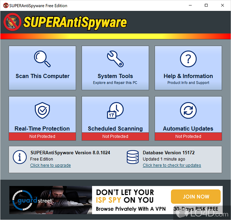 Protect removable devices from spyware - Screenshot of SUPERAntiSpyware Free