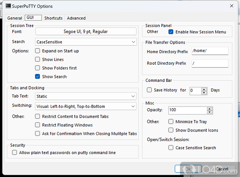 PuTTY (GUI) that supports SSH, SSH2, Telnet, Rlogin, Raw, Serial, Cygerm - Screenshot of SuperPuTTY