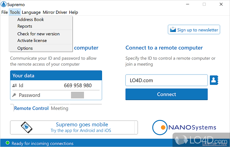 Easily connect to a remote PC - Screenshot of Supremo