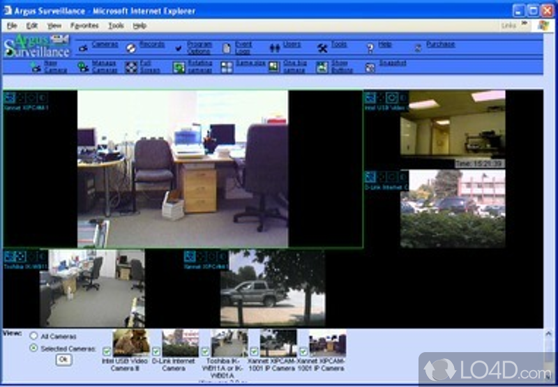 Recording and monitoring with face detection - Screenshot of Argus Surveillance