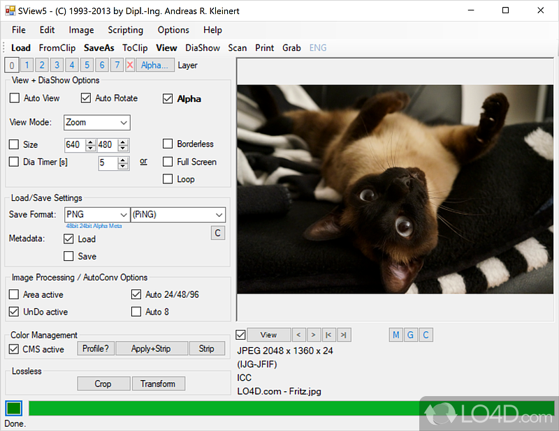 Load popular image file formats as well as rare ones - Screenshot of SView5