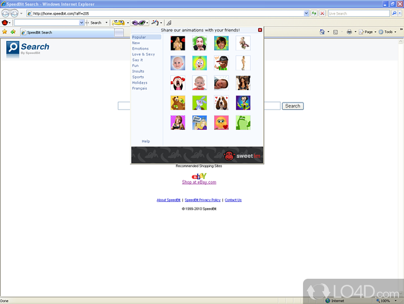 1000's of Emoticons, Smileys, Winks & more for MSN, Yahoo & ICQ Messenger - Screenshot of SweetIM for Messenger