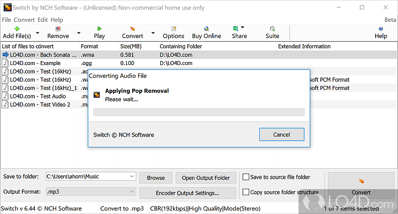 Switch Audio Converter screenshot