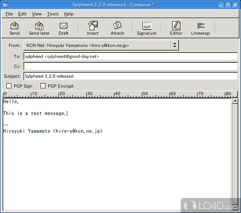 Sylpheed: Customizable GUI - Screenshot of Sylpheed