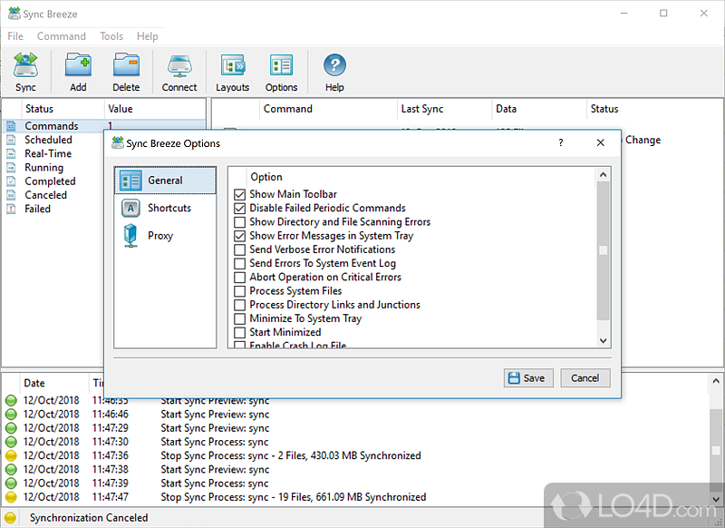 Sync Breeze: User interface - Screenshot of Sync Breeze