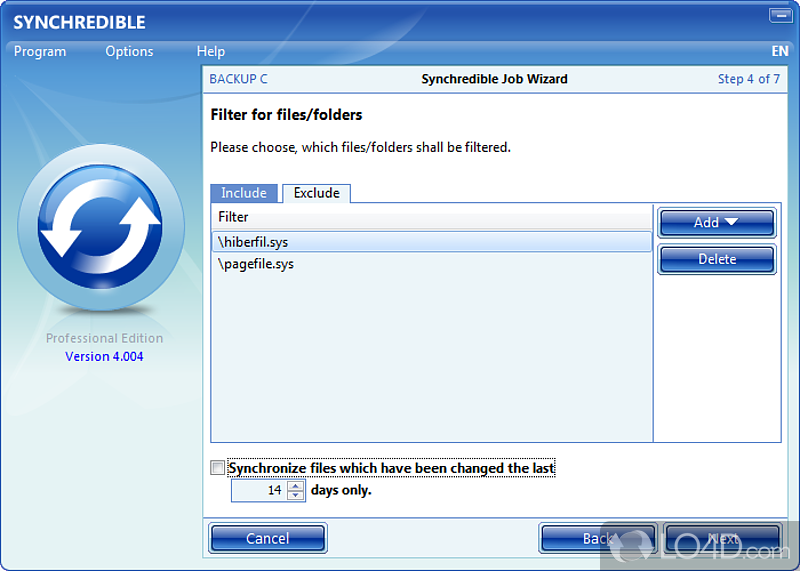 Synchredible: Synchronize files - Screenshot of Synchredible