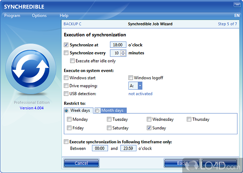 Easy to use data synchronization - Screenshot of Synchredible