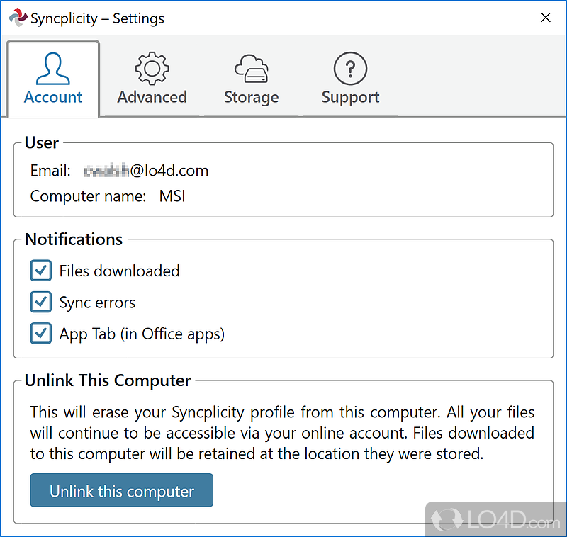 Context menu integration and sync rules - Screenshot of Syncplicity