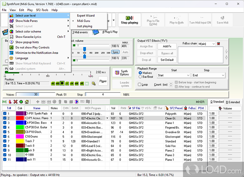 Handy editing functions for your MIDI projects - Screenshot of SynthFont