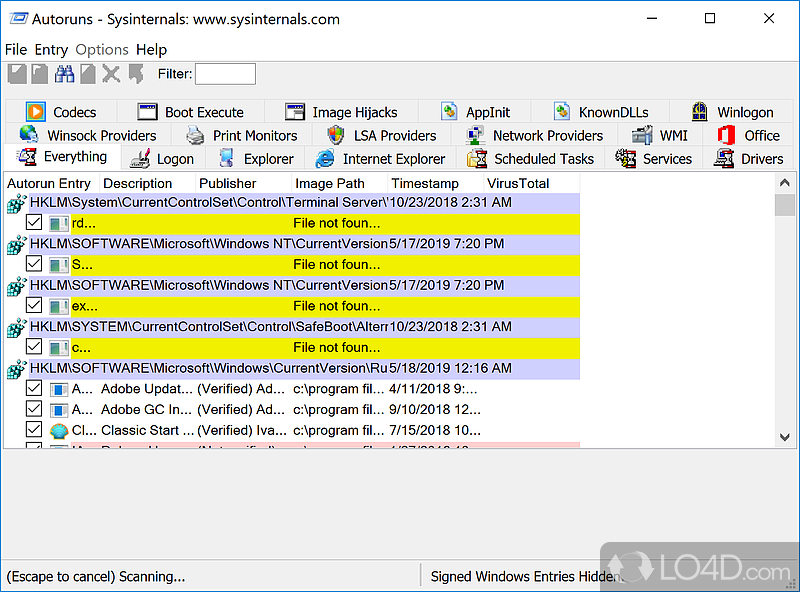 Providing all necessary diagnosing tools in one package - Screenshot of Sysinternals Suite