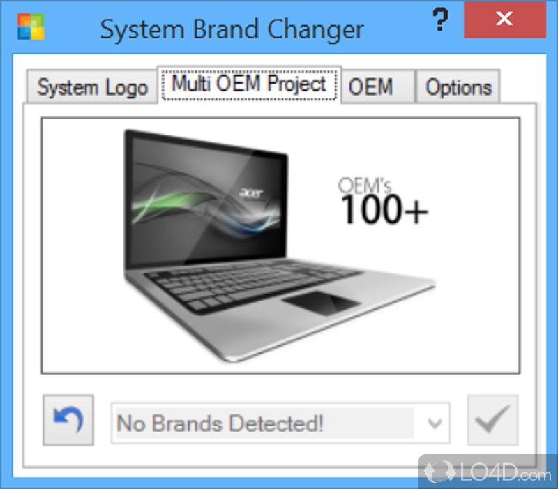 Change system logo with your custom image - Screenshot of System Brand Changer