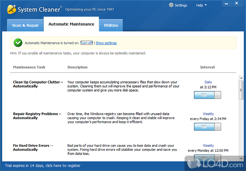Simple cleaning in a click - Screenshot of System Cleaner