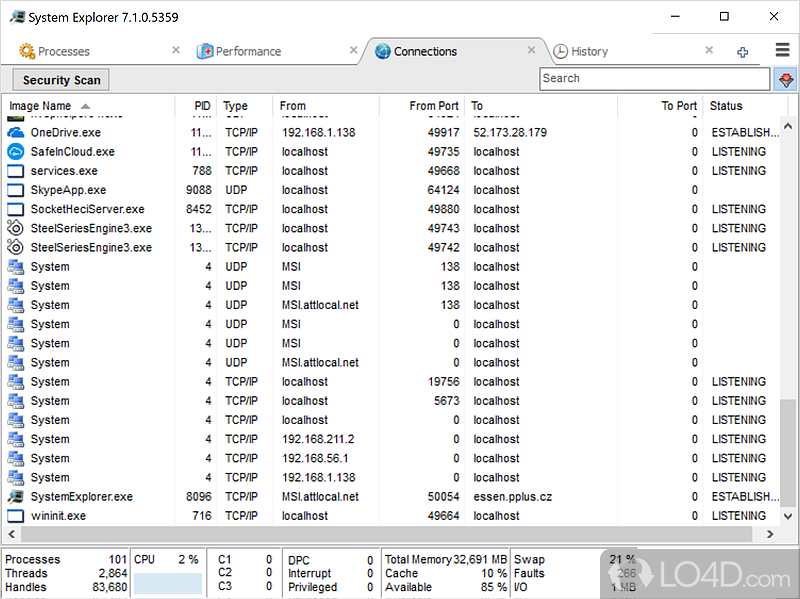 System analyzing tool - Screenshot of System Explorer