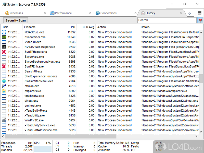 System Explorer: Processes - Screenshot of System Explorer