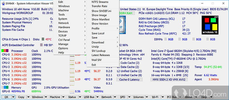 Detailed hardware info - Screenshot of System Information Viewer