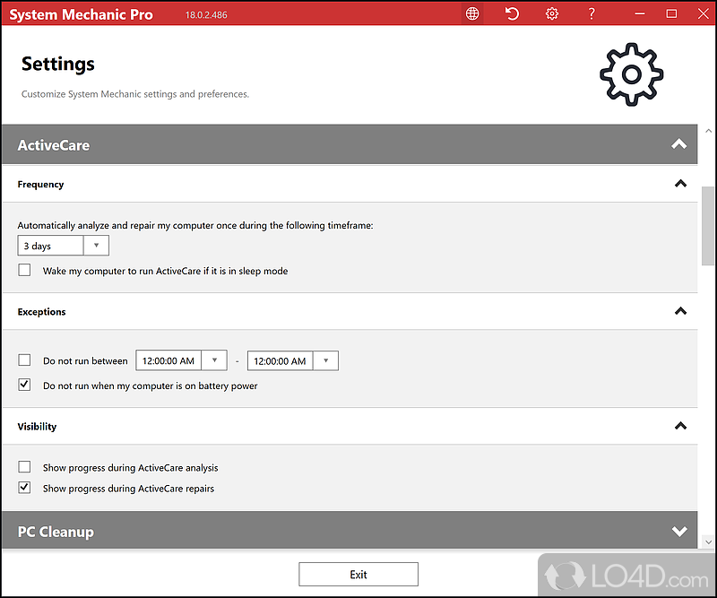 System Mechanic: Automated actions - Screenshot of System Mechanic