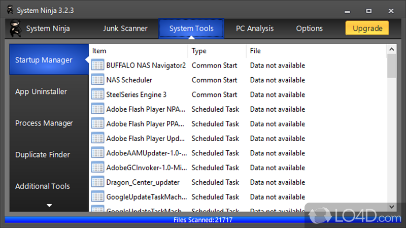 System Ninja: Delete junk files - Screenshot of System Ninja