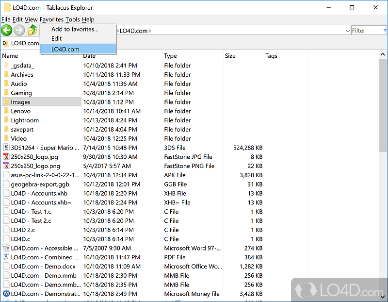 Configuration settings - Screenshot of Tablacus Explorer