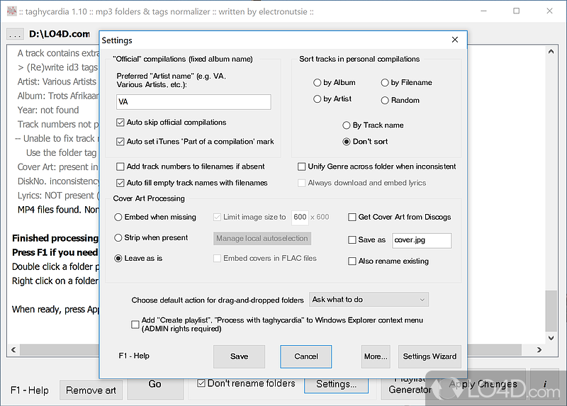 Mp3 tagging for the lazy - Screenshot of taghycardia