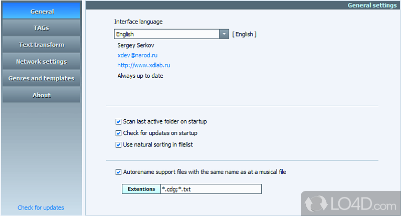 download the new version for windows TagScanner 6.1.16