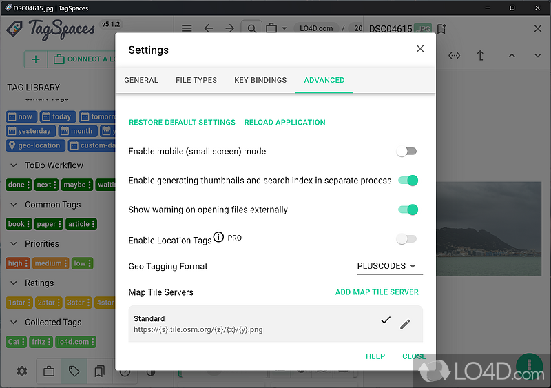 File and Folder Management - Screenshot of TagSpaces