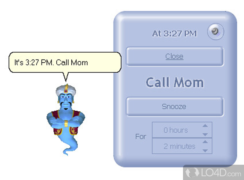 Talking Alarm Clock: User interface - Screenshot of Talking Alarm Clock