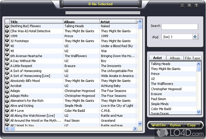 Transfer audio tracks or video clips from an iPod or another Apple mobile device (iPhone or iPad) to a Windows-based computer - Screenshot of Tansee iPod Transfer