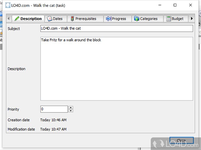 Keep track of personal tasks - Screenshot of Task Coach