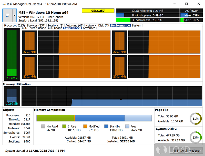 Task Manager DeLuxe screenshot