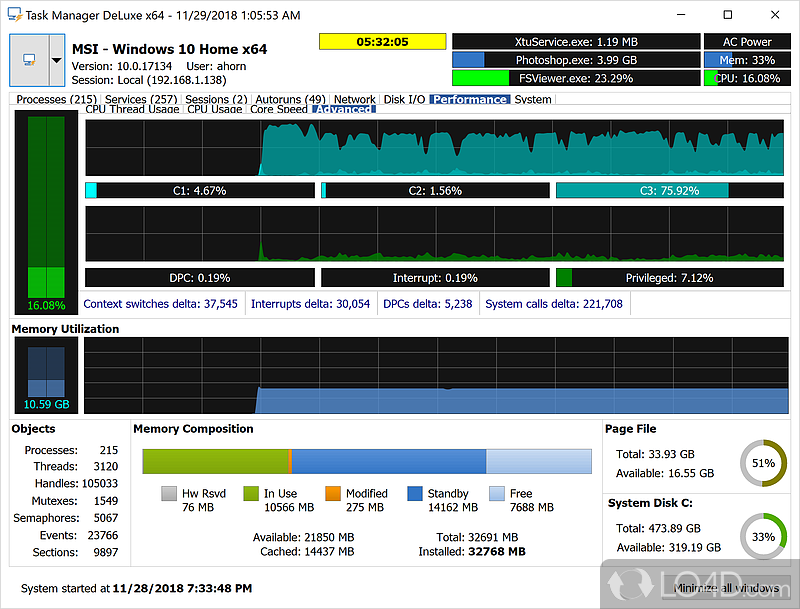 Task Manager DeLuxe screenshot