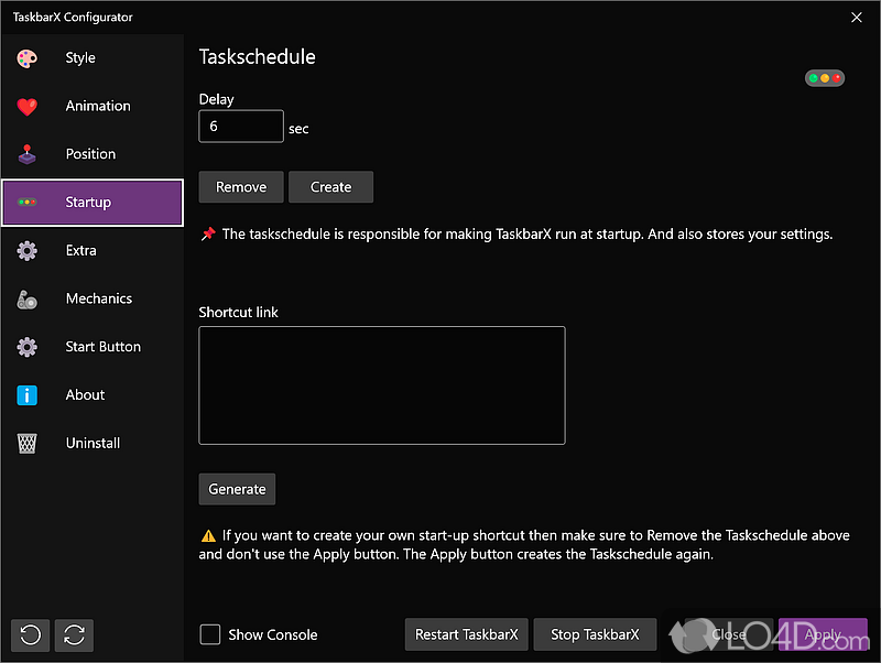 A free customization tool for Windows - Screenshot of TaskbarX