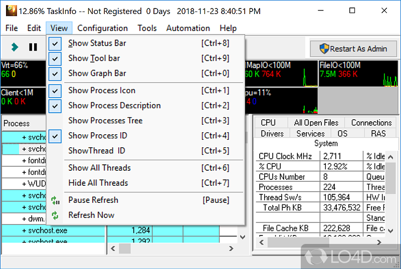 Superb Combination of NT Task Manager & System Information for all Windows - Screenshot of TaskInfo