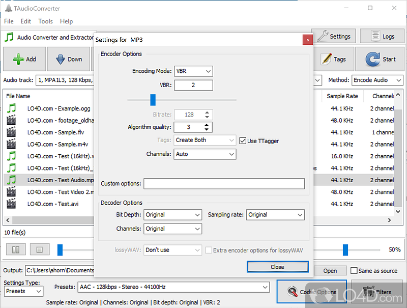 Excellent, open-source and audio encoder and extractor - Screenshot of TAudioConverter