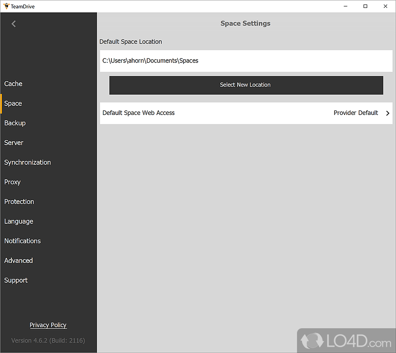 TeamDrive: User interface - Screenshot of TeamDrive