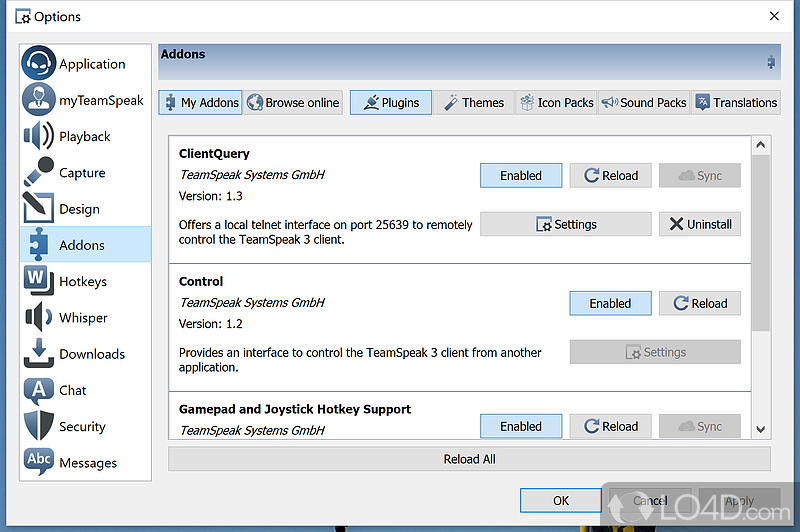 TeamSpeak Client screenshot