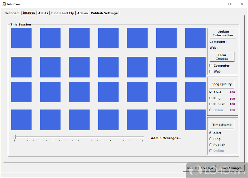 TeboCam: User interface - Screenshot of TeboCam