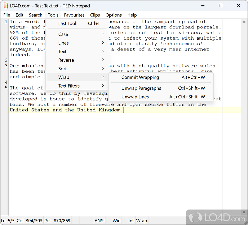 TED Notepad screenshot